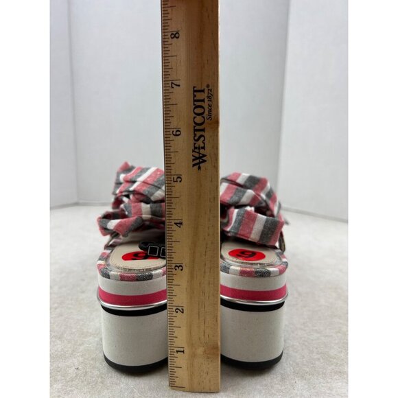 Zara Women's Sandals Lace Up Strappy Stripe Wrap Ankle Platform Size 6 EU 36 - Picture 8 of 11